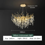 Luxury Gold Branch Crystal Chandelier for Modern Living Room and Home Hall