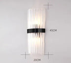 Black Gold Crystal Wall Lights Modern LED Sconce for Bedroom Living Room
