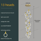 Modern Luxury Gold\Black Acrylic Loft Chandelier