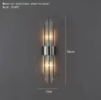 Clear Crystal LED Wall Lamp Stainless Steel Sconces
