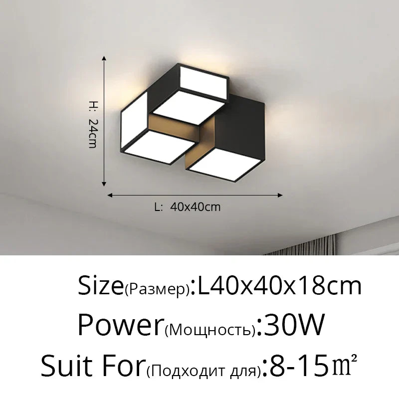 Square LED Chandeliers: Modern Home Indoor Lighting Fixtures for Living, Bedroom, Dining Room