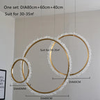 Round Circle LED Crystal Chandelier for Dining Table and Exhibition Hall