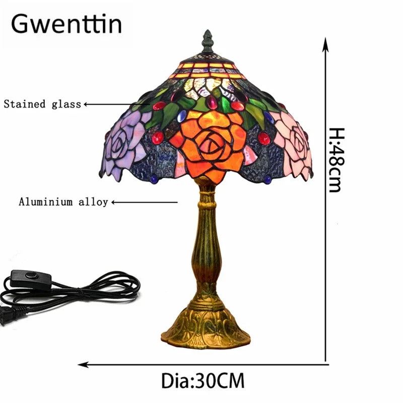 Tiffany Style Stained Glass Led Table Lamp
