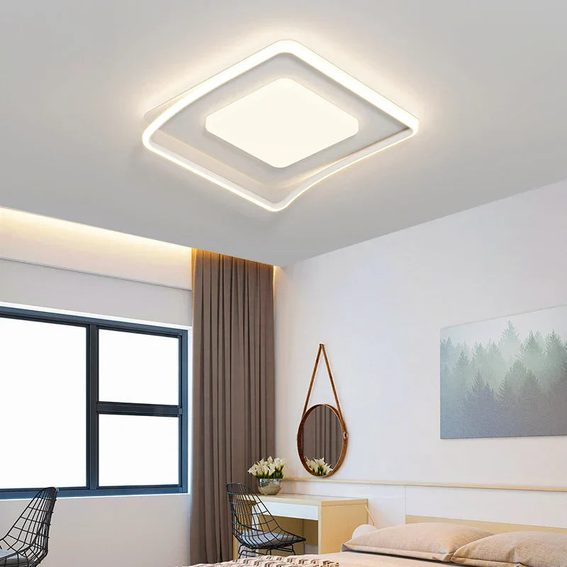 LED Ceiling Lights White Black Infinite Dimming Home Lighting Fixtures