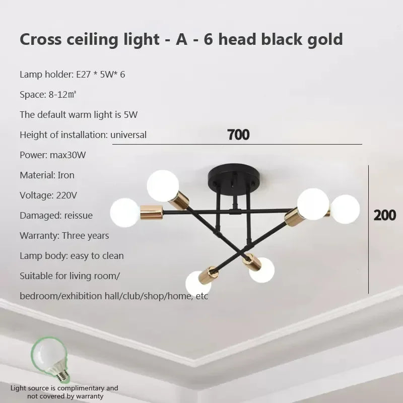 LED Ceiling Chandelier: Modern Light Fixture for Living Room, Bedroom, Hall - Indoor Home Decor