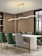 Modern Wave LED Chandelier for Dining Room and Bar Lighting