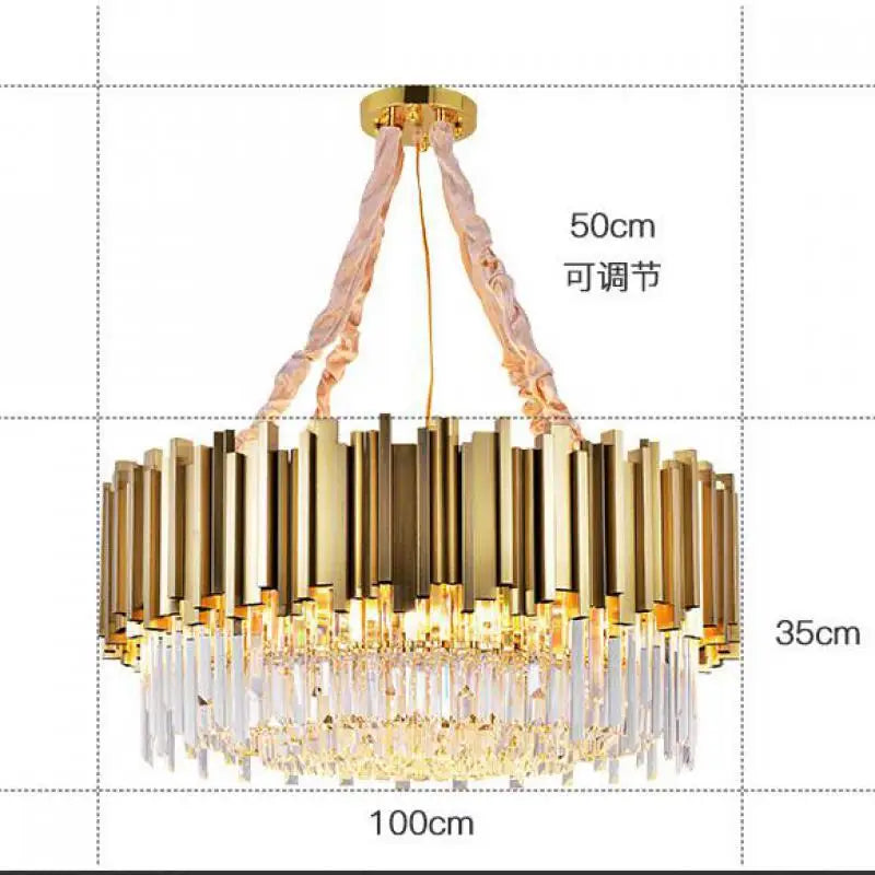 Crystal Chandelier: Elegant Villa Pendant Lights for Living Room and Bedroom