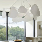 Leaf Grid Chandelier: Designer White Fabric Screen Suspension Lighting for Kitchen Island, Living Room, Bedroom