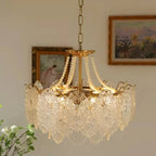 Modern Luxury Clear Glass Chandelier for Bedroom Living Room Kitchen.
