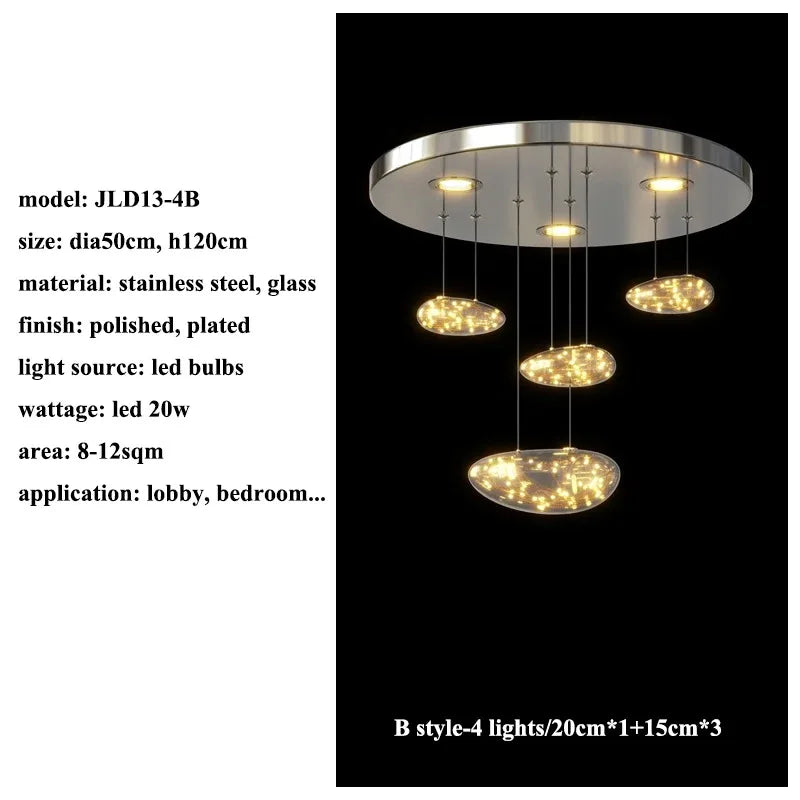 LED Drop Chandelier Lighting for Living & Dining Room Decor