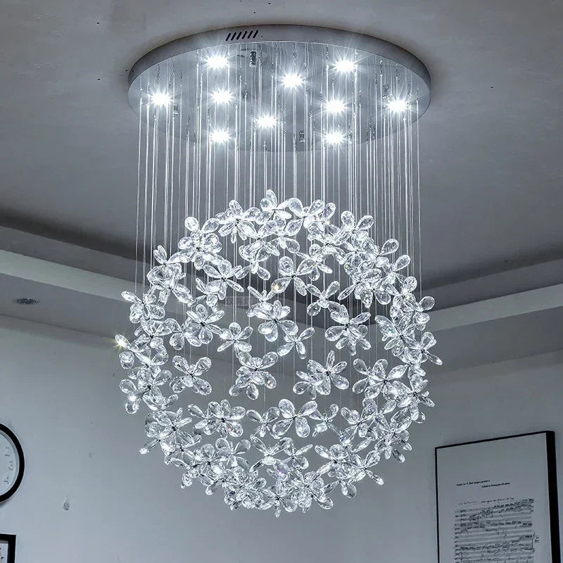Flower Ball Chandelier with GU10 LED Lights for Modern Villa Lighting