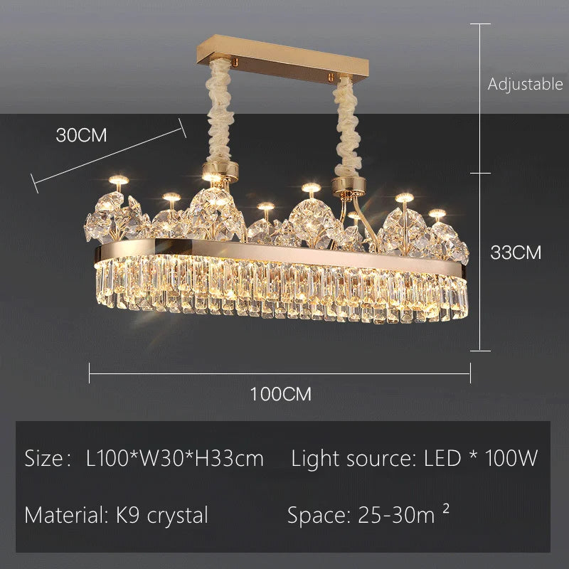 Luxe Crystal Ceiling Chandelier - Elegant Home Decor Hanging Light for Living Room