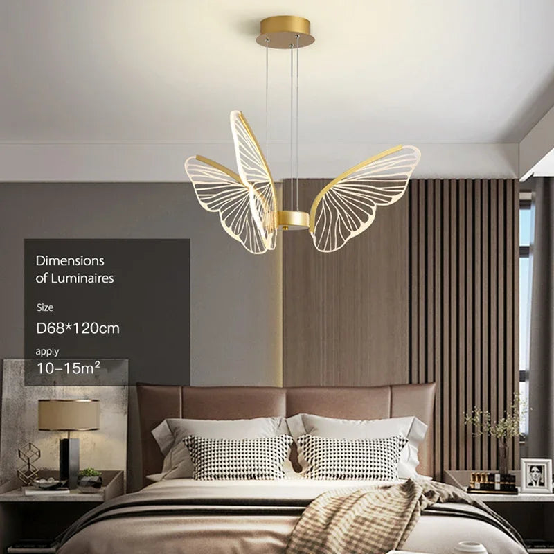 Modern LED Butterfly Chandelier: Elegant Lighting Fixture for Home Decor and Ambiance
