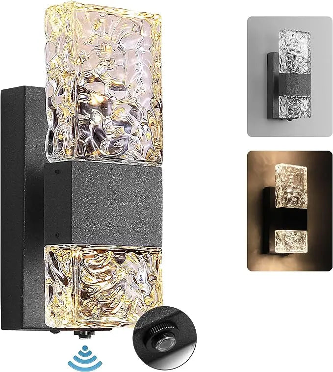 Outdoor LED Wall Light Dusk to Dawn Sensor Matte Black Waterproof Sconce