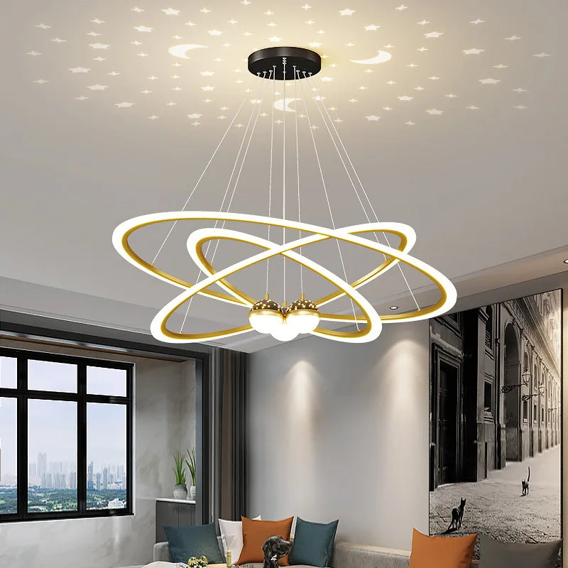 Modern Nordic Indoor LED Starry Sky Ceiling Chandelier