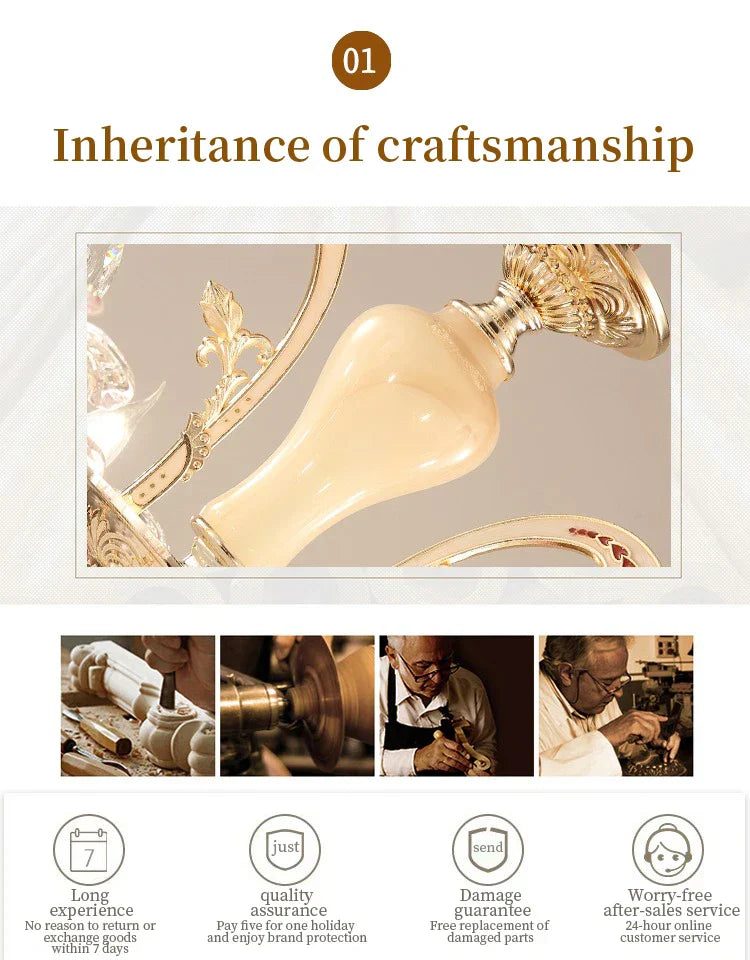 Flower Candle Villa Chandelier for Luxury Living and Dining Rooms