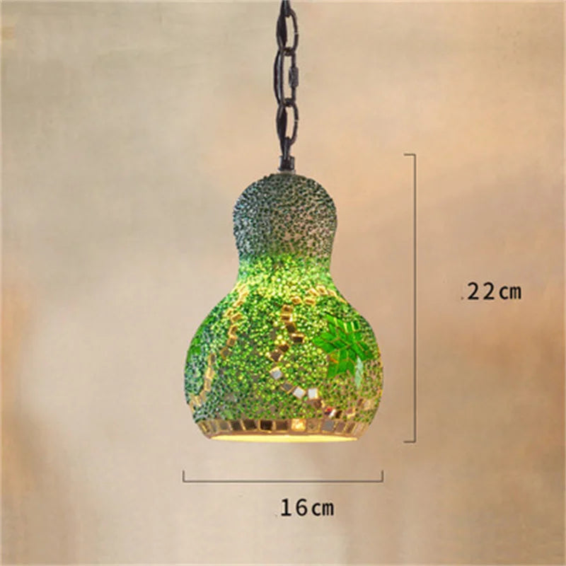 Turkish Mosaic Chandelier: Colorful Stained Glass Pendant Lamp