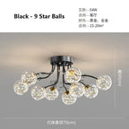 Glass Bubble Ball Crystal LED Ceiling Light - Black Gold Aesthetic Décor