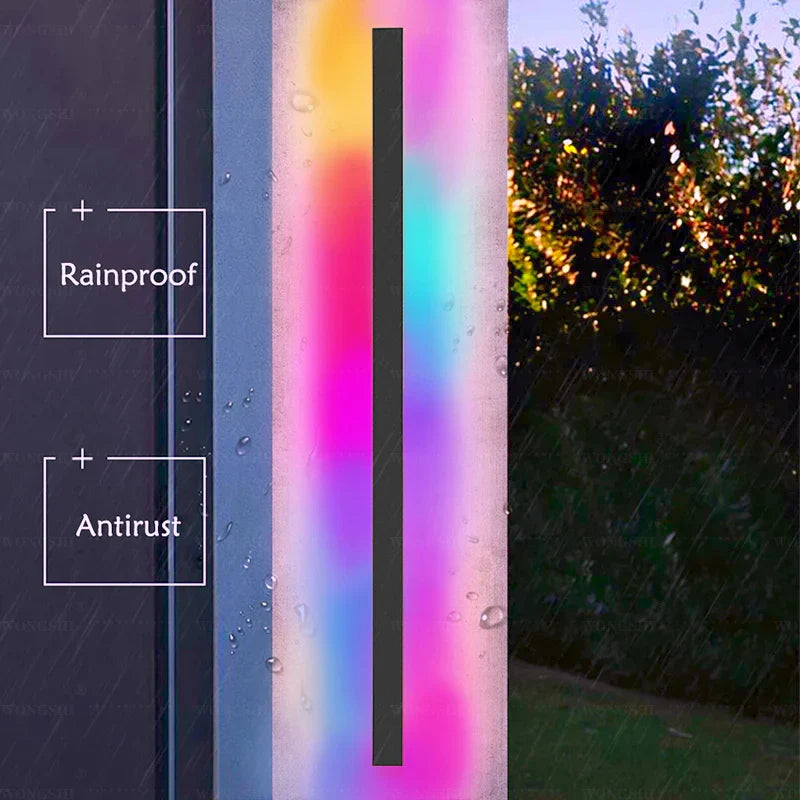 RGB Wall Light: Waterproof Aluminum Outdoor Indoor Dimmable Lamp.