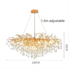 Gloss Light Luxury Crystal Ceiling Chandelier for Living Room & Dining Room