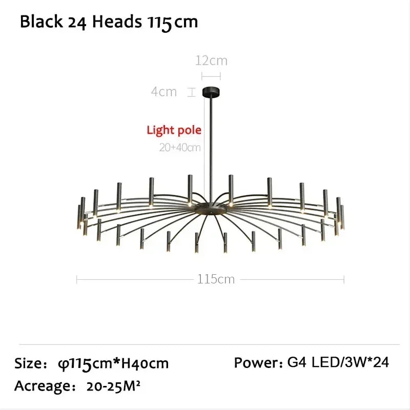 LED Ceiling Chandelier Nordic Living Dining Room Bedroom Lighting Fixture