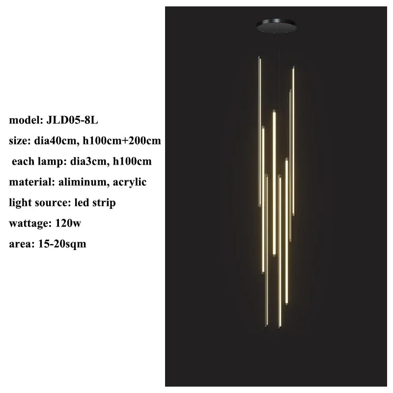 Nordic Black LED Dimmable Pendant Lights Modern Luxury Suspend Luminarias