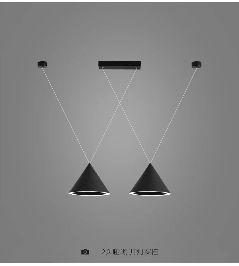 Modern Black & White Pendant Lamps for Kitchen, Living, Dining Room, Bar - LED Hanging Fixture