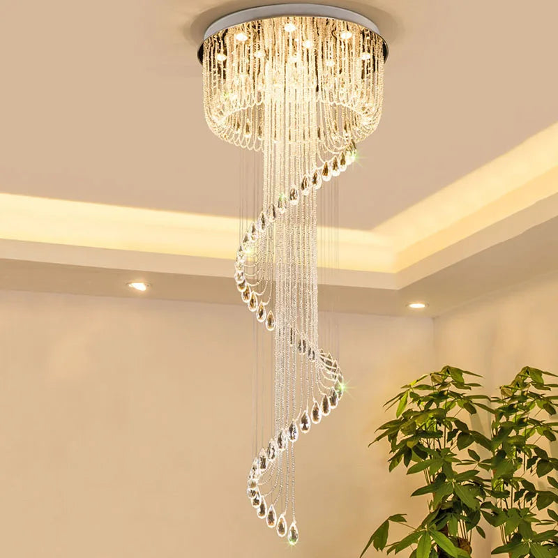 Luxury Crystal Chandelier LED Light Fixture for Living Room