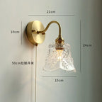 Copper LED Wall Sconce Mirror Stair Light with Pull Switch