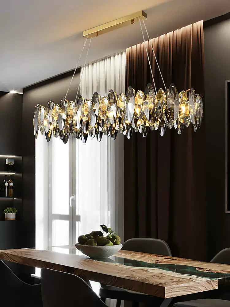 Crystal Chandelier: Elegant Ceiling Hanging Light for Living Room & Dining Table
