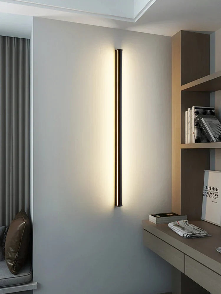 Black LED Wall Lamp for Bedroom Living Room Aisle Sofa Background