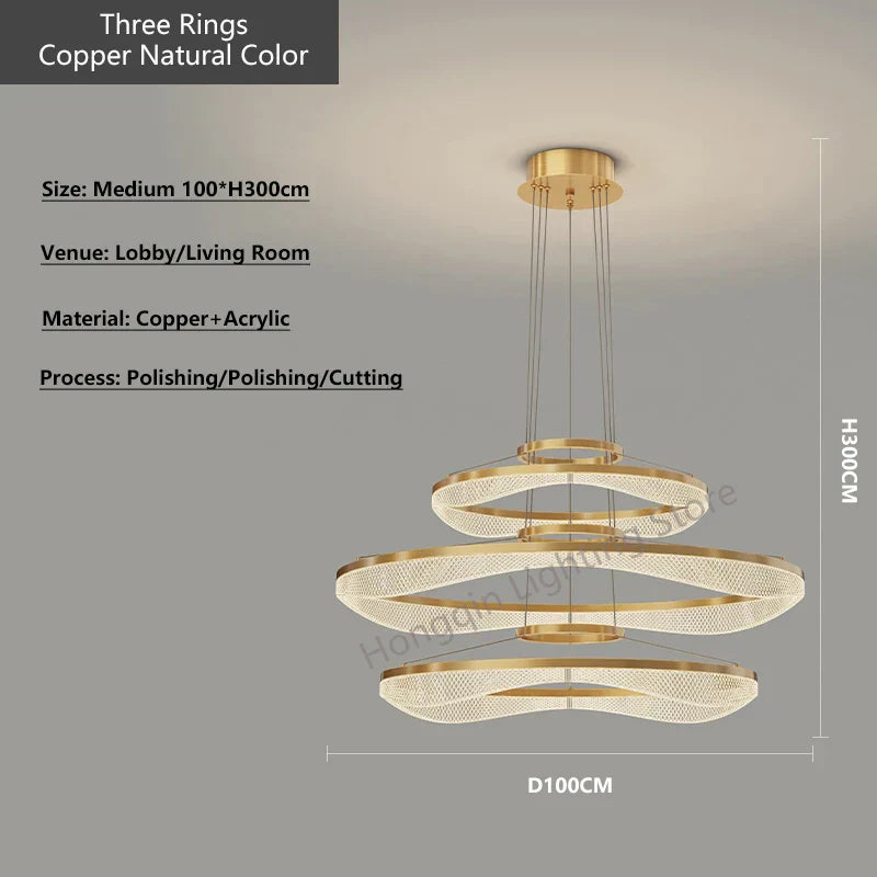 Acrylic Living Room Chandelier Pendant Light Fixture_LED Hanging Lamp