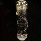 LED Crystal Spiral Chandelier for Staircase Bedroom Hallway Showcase