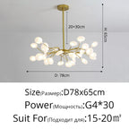 Branch Shape Firefly Ceiling Chandelier G4 Led Lighting Indoor Hanging Lamp