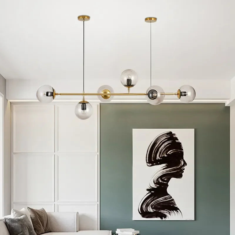 LED Glass Pendant Chandelier: Modern Nordic Style for Dining Room, Bedroom Decor