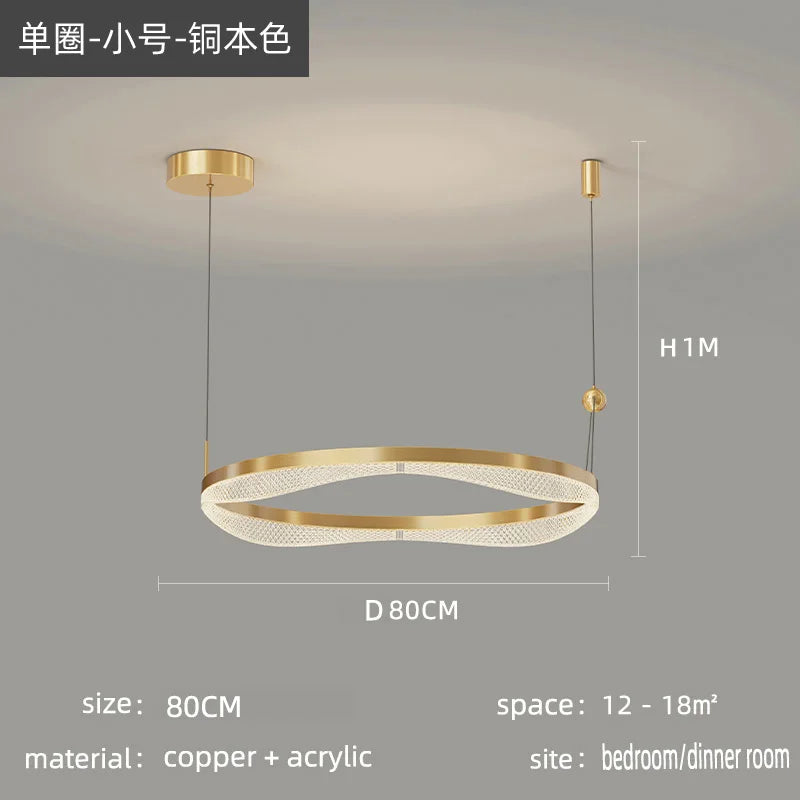LED Ring Pendant Chandelier for Living Room Bedroom and Dining Room