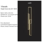 LED Stair Chandelier: Luxury Loft Geometry Pendant Lamps for Modern Living