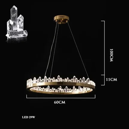 LED Crystal Pendant Chandelier for Living Room Dining Bedroom Hall Decor