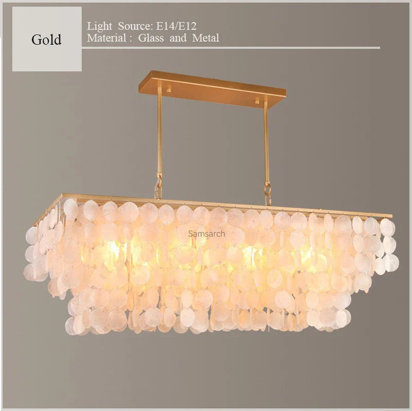 Modern Scandinavian Shell Chandelier for Dining & Living Room
