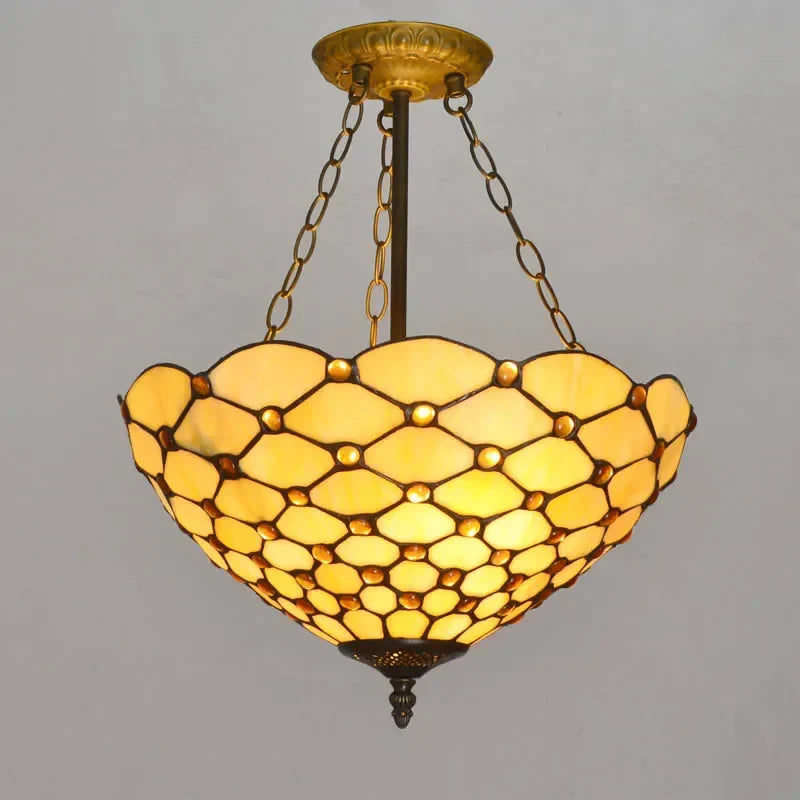 Stained Glass Tiffany Chandelier Pendant Light for Mediterranean Home Decor