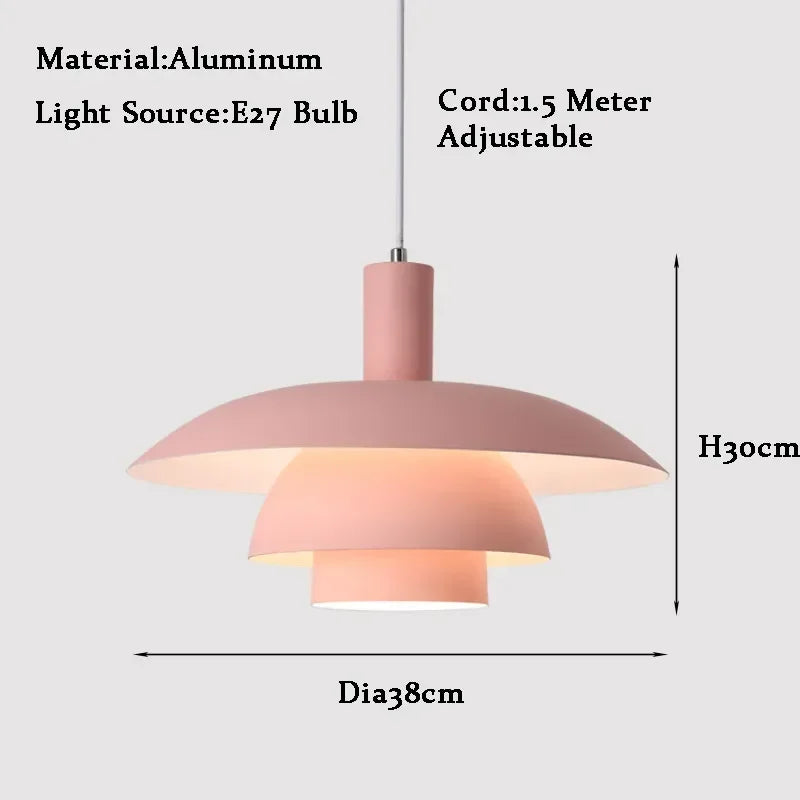 Metal Umbrellas LED Pendant Light: Modern Gradient Colourful UFO Design