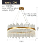 Crystal Rod Round Chandelier: Modern Nordic Light for Living Room, Bedroom, Dining Room, Kitchen