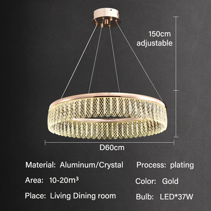Crystal Chandelier Luxury LED Lighting for Living Dining Kitchen Bedroom