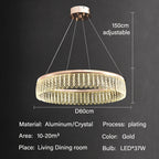 Crystal Chandelier Luxury LED Lighting for Living Dining Kitchen Bedroom