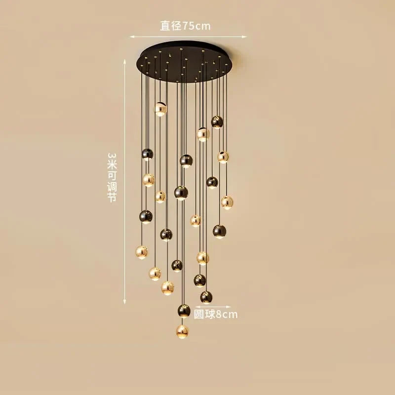 Gold Ball Crystal Chandelier | Modern Art Decor Lighting Fixture
