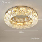 Crystal Gold LED Ring Ceiling Light - Modern Luxury Home Lighting