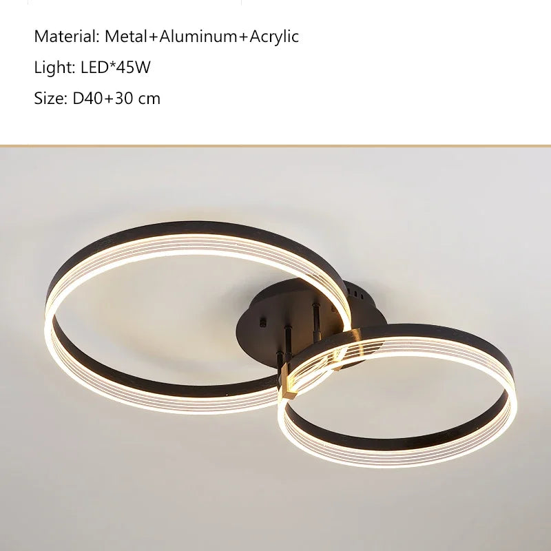 Acrylic Round Ring Ceiling Light LED Chandelier Modern Minimalism for Living Room and Kitchen