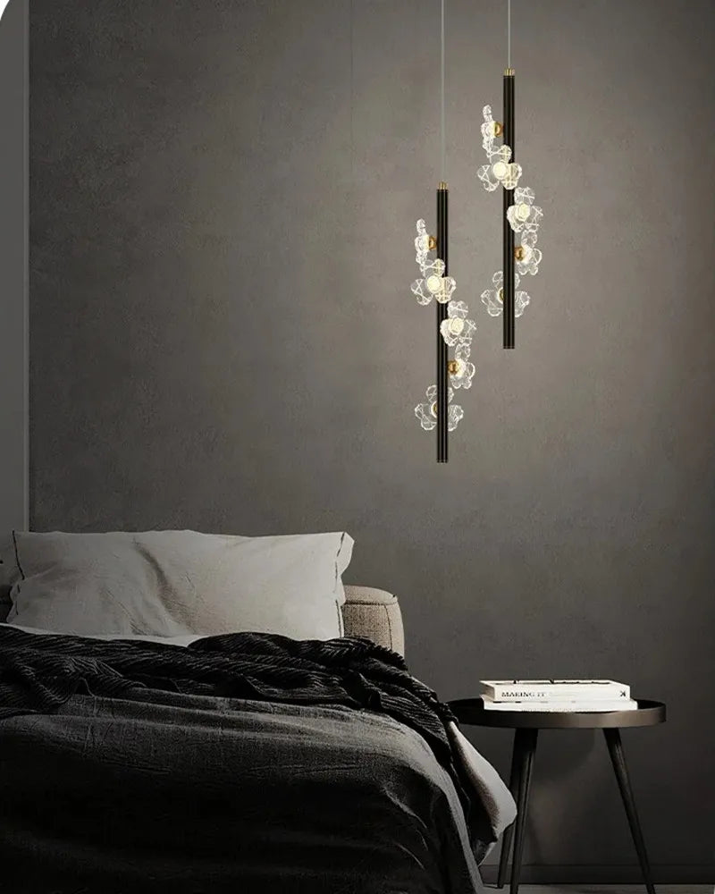 Luxury Copper Acrylic Flower Pendant Light for Home and Cafe Decor