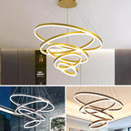 Sophisticated Duplex Living Room Chandelier & LED Circles Lighting Fixtures