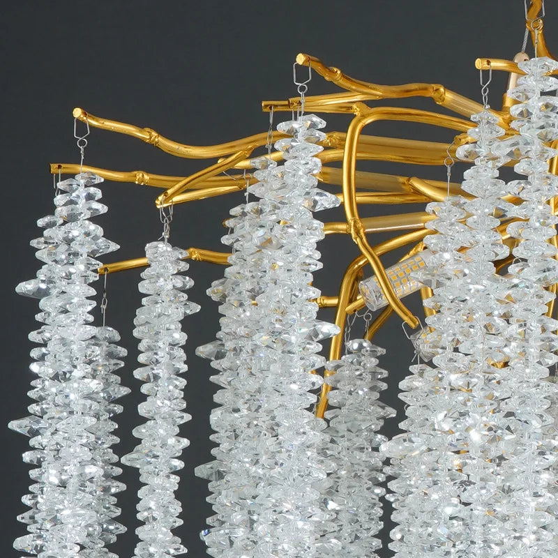 Crystal Tassel Ceiling Chandelier for Luxurious Home Decor